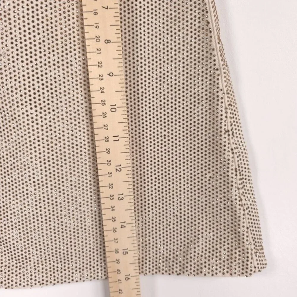 TRIARCHY Ms.Triarchy Crystal Embellished Denim Mini Skirt ORGANIC COTTON Size 24